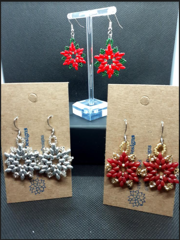 Silver, Gold & Red, Green & Red Pionista Earrings